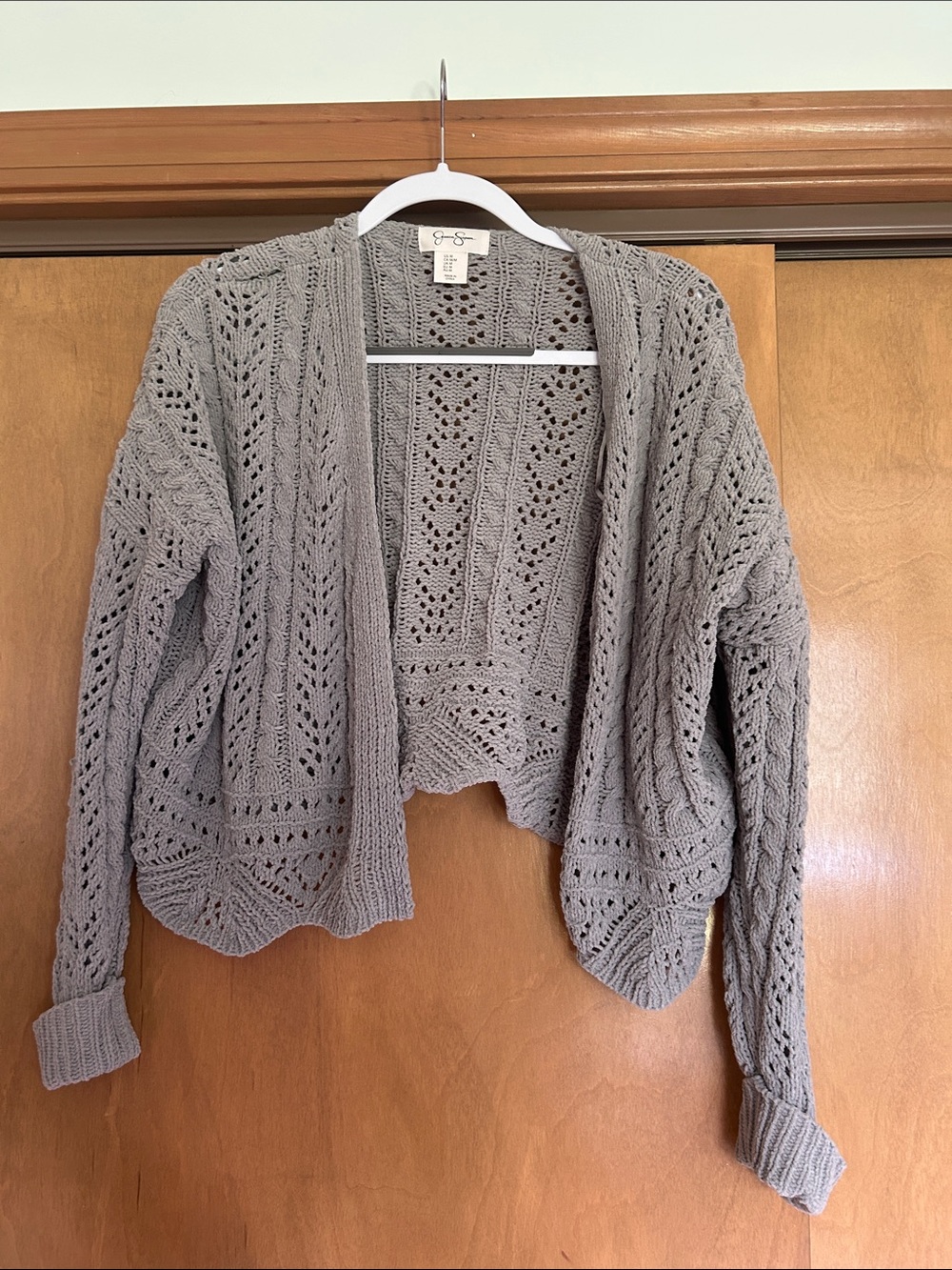 Jessica Simpson Open-Front Crochet Cardigan